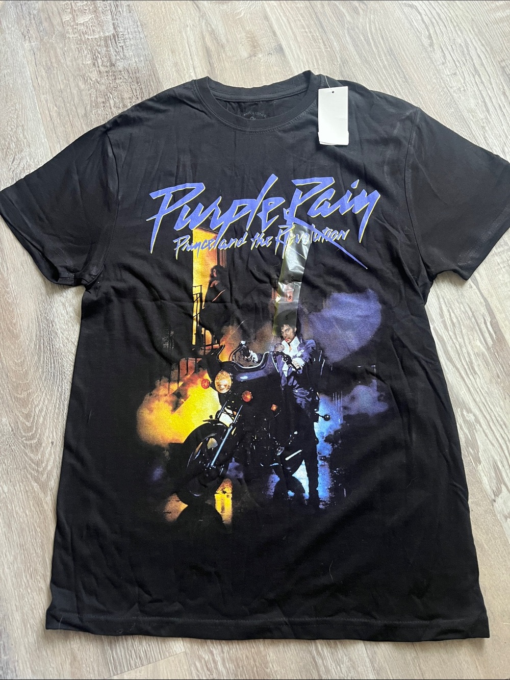 Target Black 'Purple Rain' Graphic Tee with Purple & Yellow Artwork